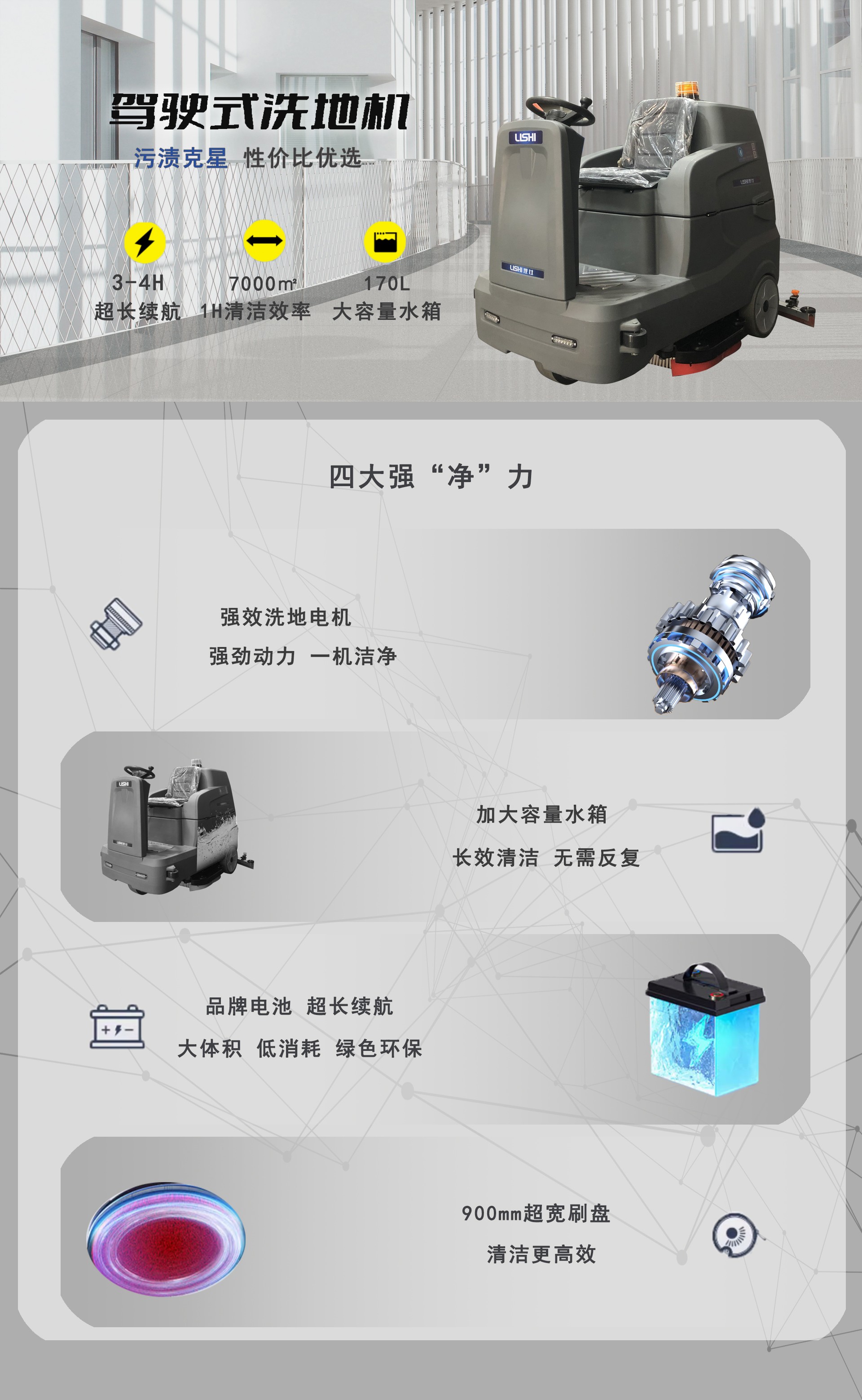 倉庫駕駛洗地(dì)機(jī),LS-900駕駛式洗地(dì)機(jī)