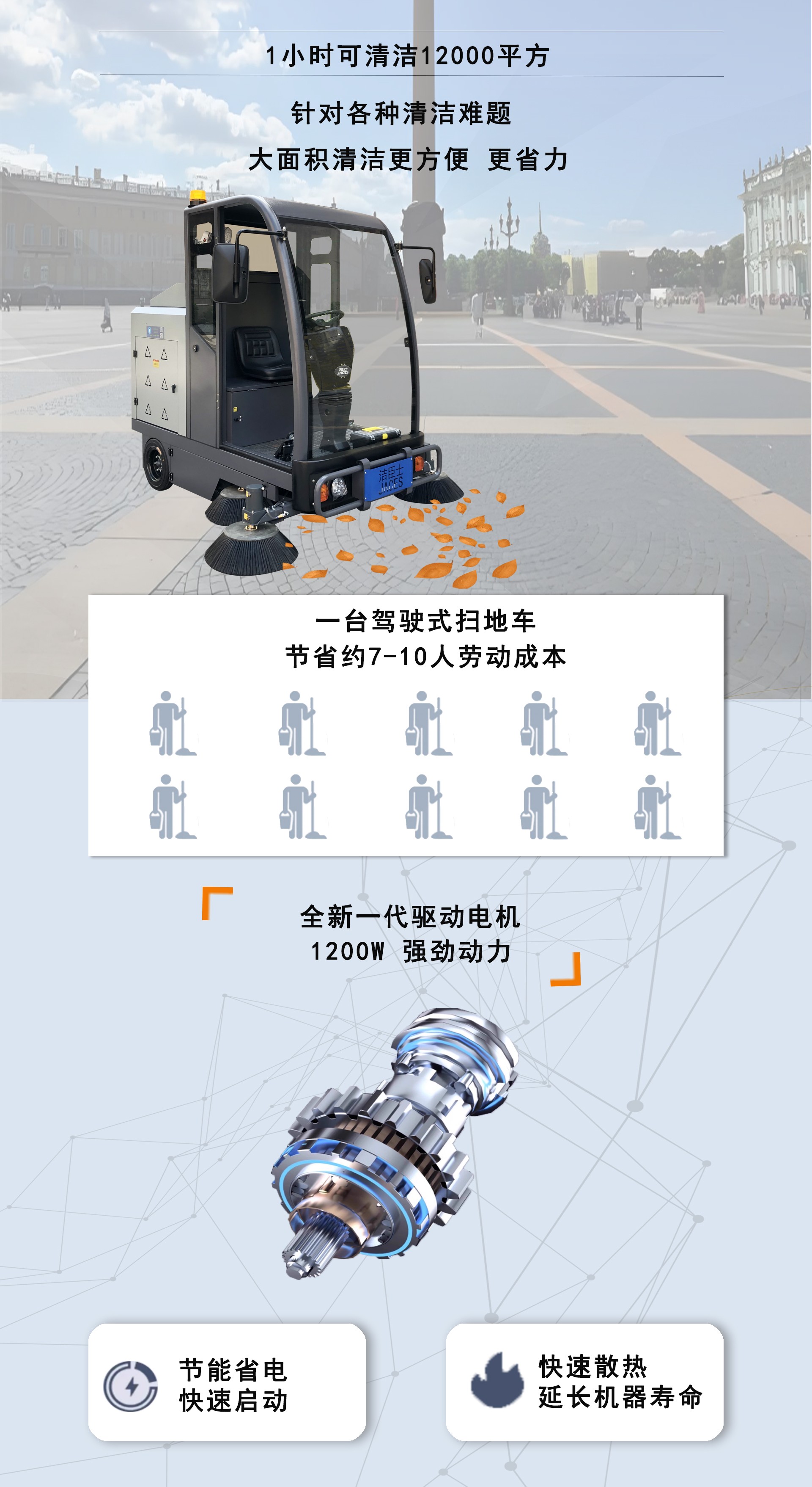 工(gōng)業(yè)半封閉式掃地(dì)車(chē),潔臣士半封閉式掃地(dì)車(chē)